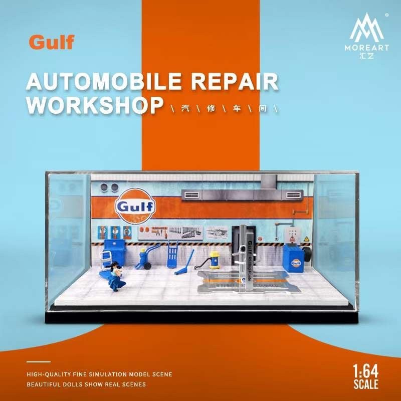 MoreArt Diorama 1:64- Gulf -Automobile Repair Workshop Garage (MO641056)