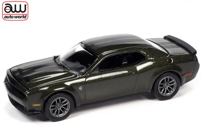 2019 Dodge Challenger Hellcat (F8 Green Metallic w/Twin Carbon Stripes)