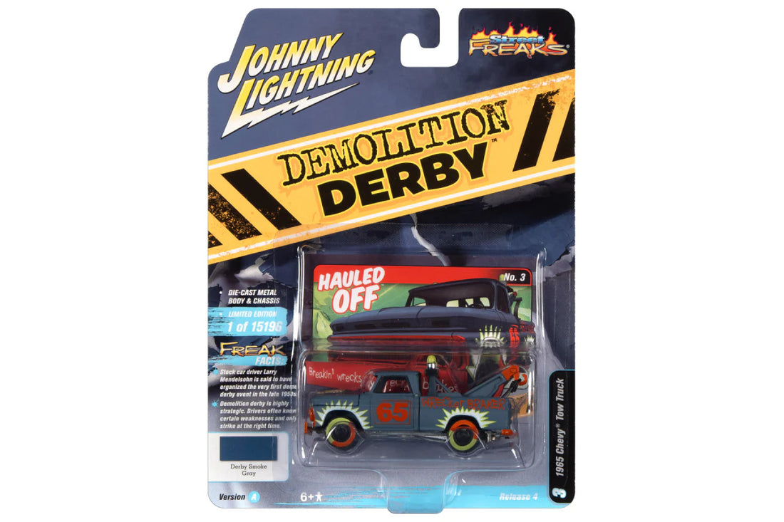1965 Chevy Truck Tow Truck Flat Smoke Blue-Gray - Demolition Derby - JLSF022-4A-3