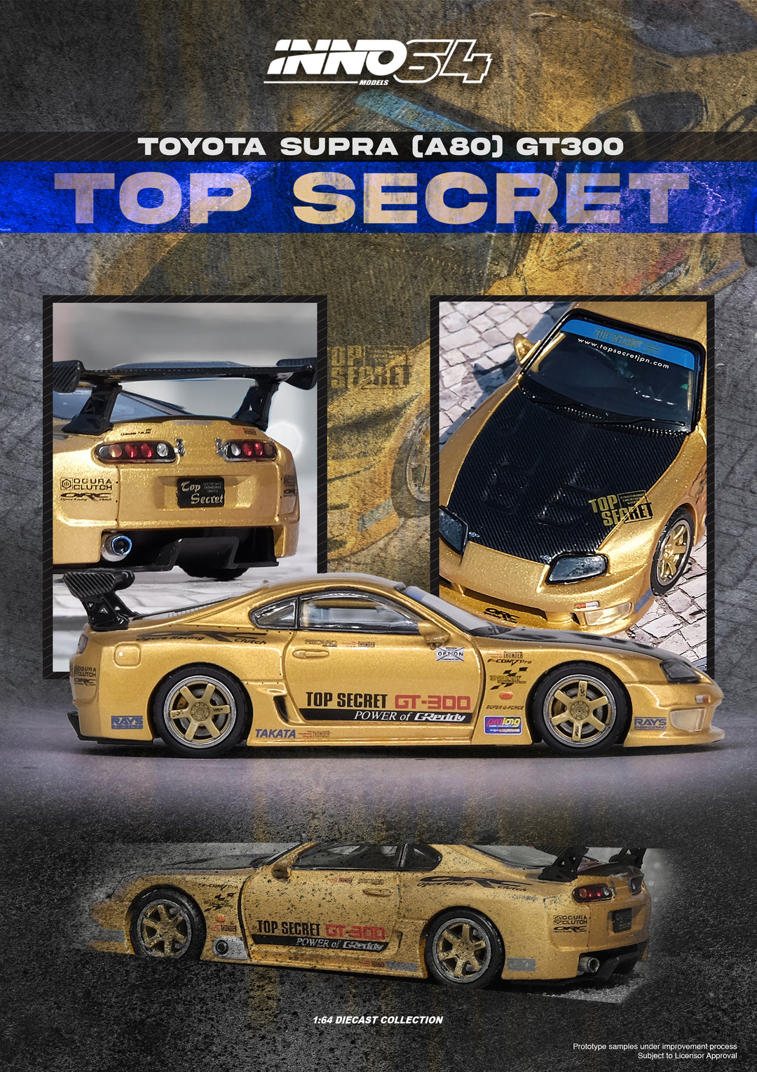 INNO64-TOYOTA SUPRA (A80) TOP SECRET GT300 IN64-A80TS-GOLD