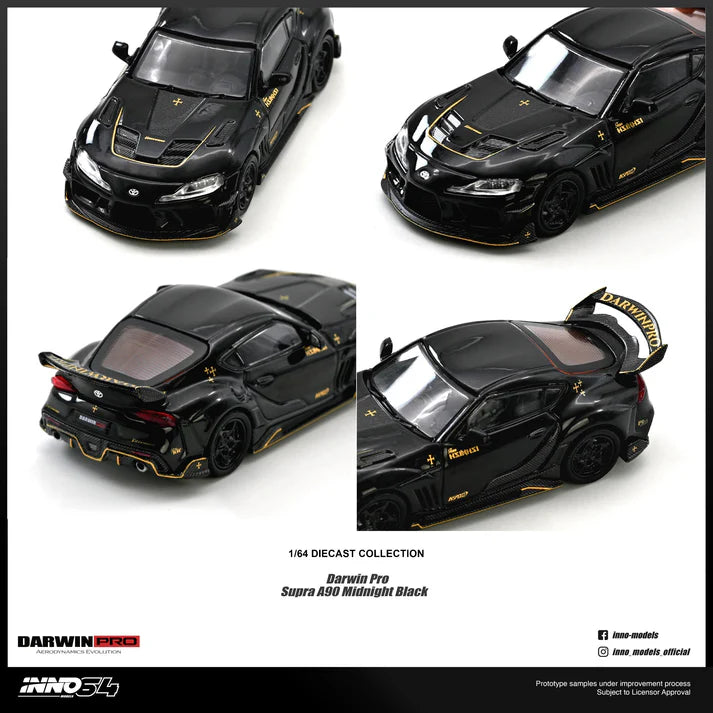 (PRE-ORDER 2026) DarwinPRO Toyota Supra A90 noir lustré – INNO64 1:64 IN64-A90DP-GBLACK