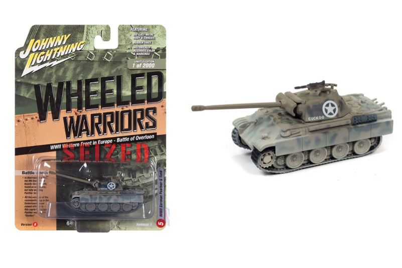 WWII German Panther-G Tank Olive Drab Green - Johnny Lightning 1:100 Wheeled Warriors - JLML006-1B-5