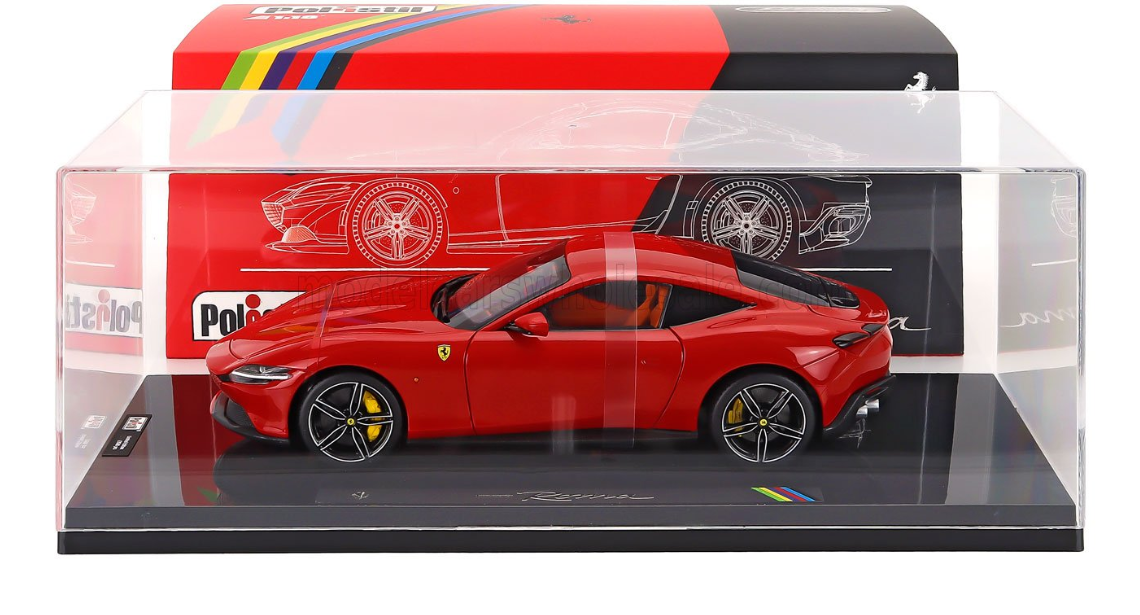 POLISTIL - 1/18- FERRARI -ROMA 2019 - WITH SHOWCASE - NUMBERED ONE BY ONE - ROSSO CORSA