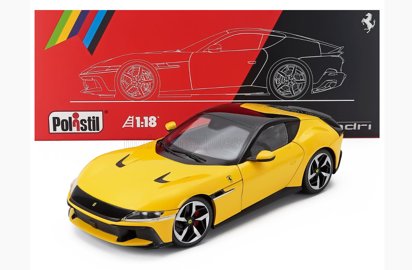 POLISTIL - 1/18 - FERRARI - 12CILINDRI 2024 - WITH SHOWCASE - NUMBERED ONE BY ONE - ROSSO IMOLA - RED MET (Copy)