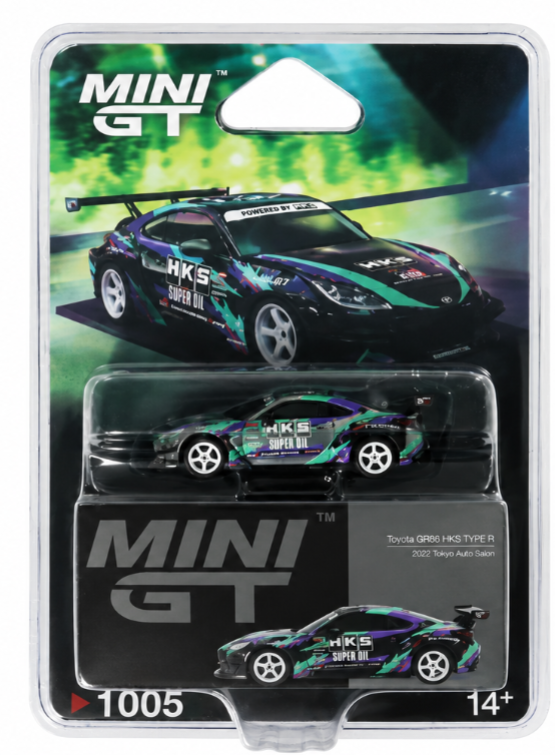 CHASE CAR Mini GT Toyota GR86 HKS Type R 2022 Tokyo Auto Salon – (MGT01005-BLC-CHASE)