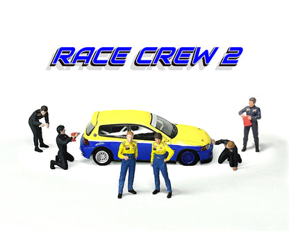 American Diorama 1:64 Race Crew II – Ensemble de 6 figurines – MiJo Exclusives – Édition limitée AD-2438MJ