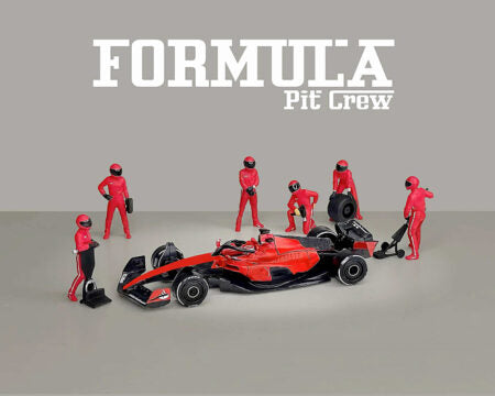 American Diorama 1:64 Formula Pit Crew – Équipe rouge – MiJo Exclusives – AD-2443MJ