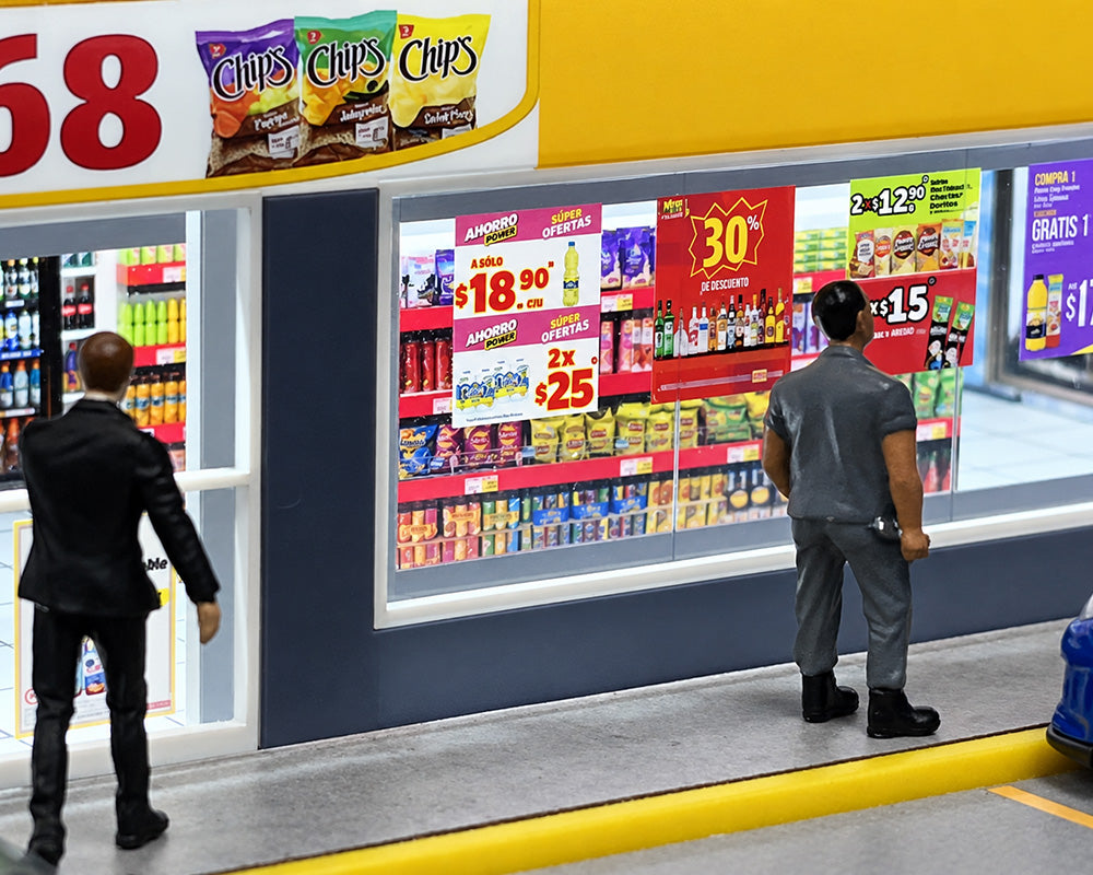 (PRE-ORDER 2026/2027) American Diorama 1:64 OXXO Convenience Store – USB LED Light – AD-64570