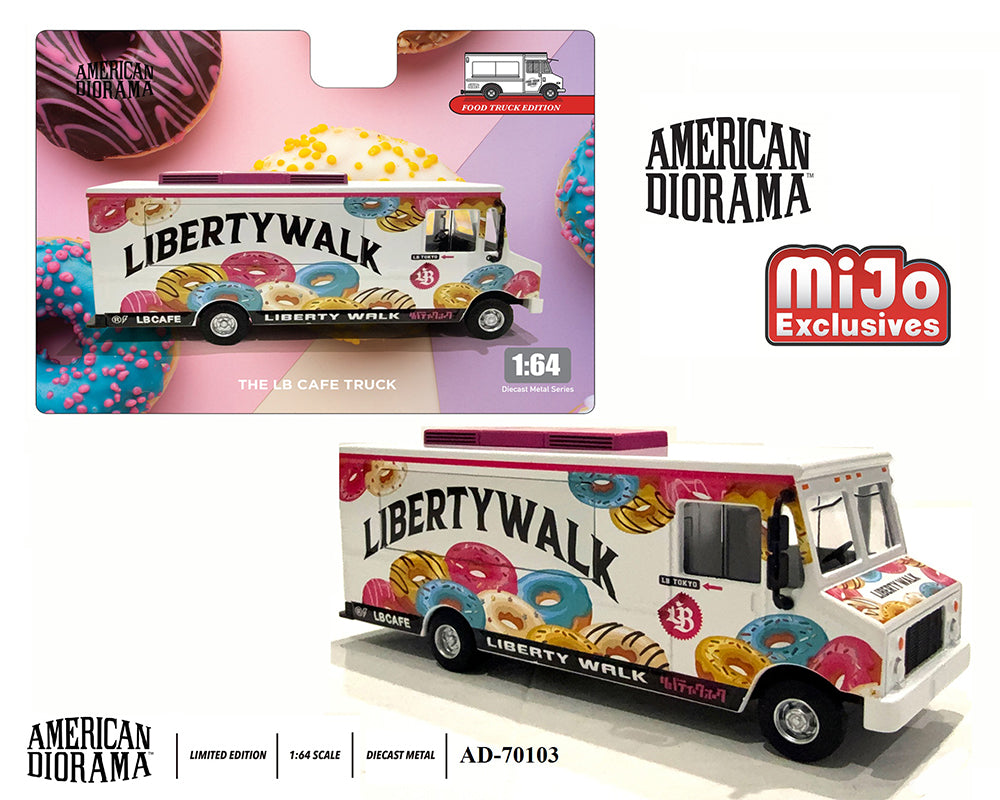 (PRE-ORDER 2025) American Diorama 1:64 Food Truck Liberty Walk LB Cafe Truck – Limited Edition MiJo Exclusives AD-70103MJ