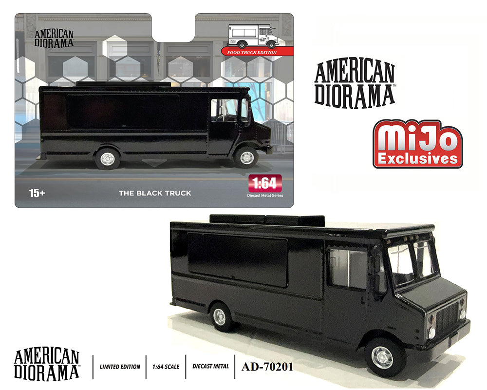 American Diorama 1:64 Food Truck – Black – Limited Edition MiJo Exclusives AD-70201MJ