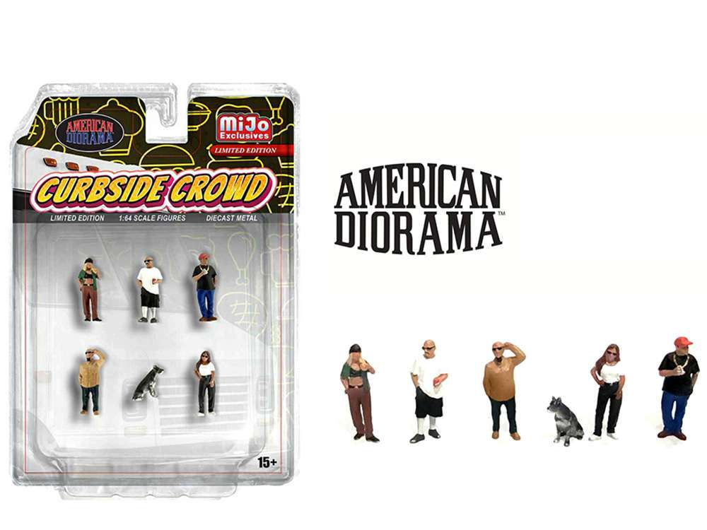 American Diorama 1/64-Figure set - Curbside Crowd AD-2429MJ