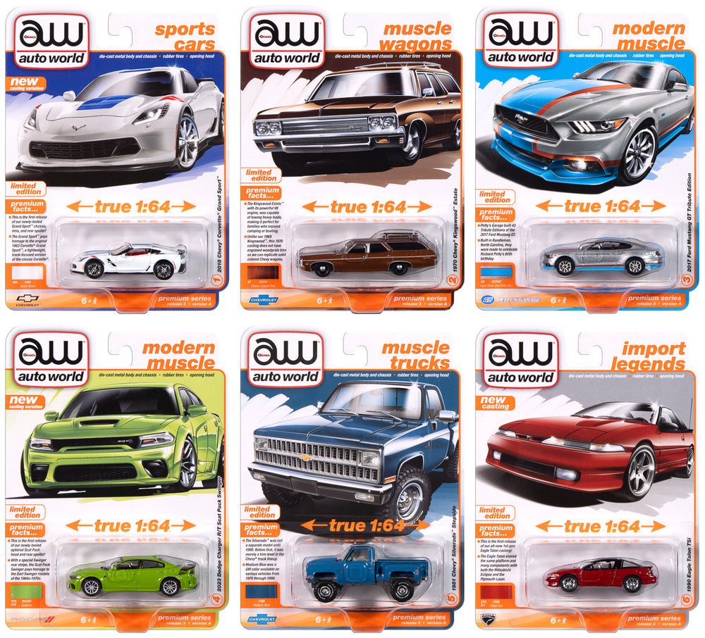 Ensemble-Set, Auto World 1:64 Premium 2024 Release 3 Version A Set (AW64452/24A)
