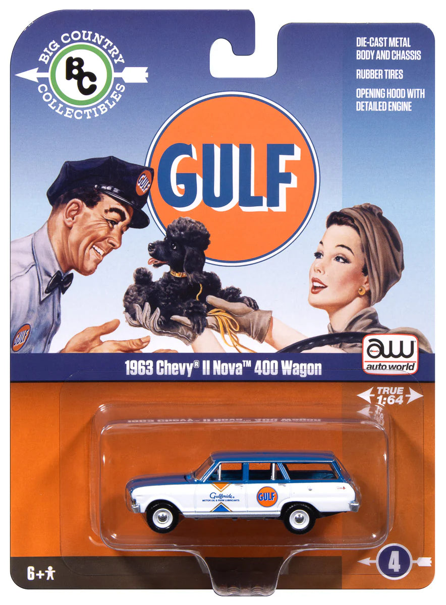 Auto World-1963 Chevrolet II Wagon Gulf AWBC003-1