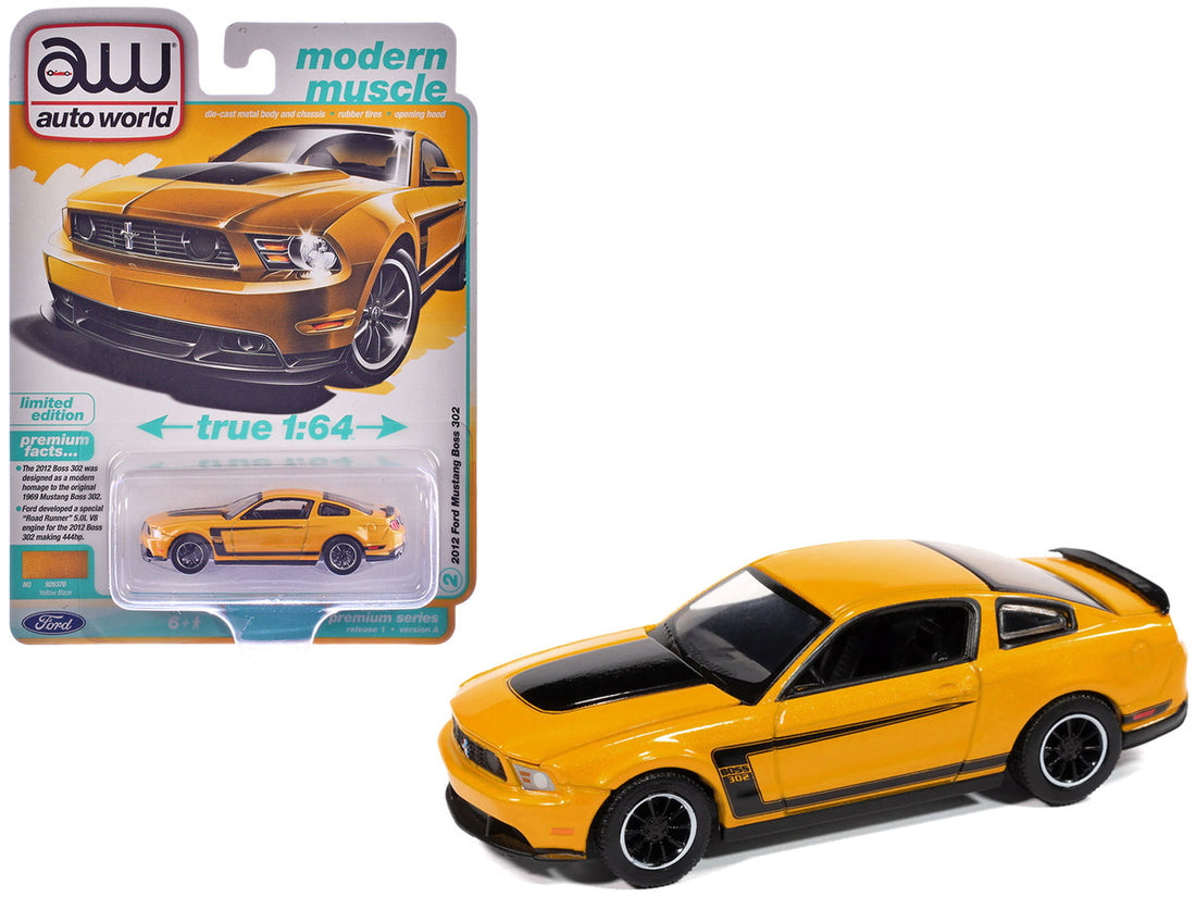 AUTO WORLD-2012 Ford Mustang Boss 302 (Yellow) - AWSP186A