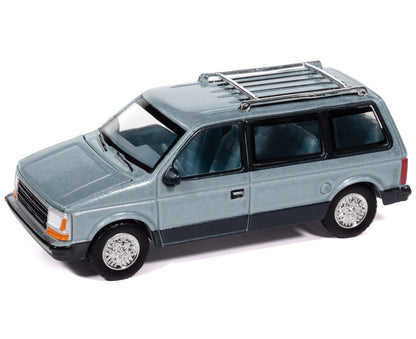 Auto World-1987 Plymouth Voyager in Ice Blue Poly and Twilight Blue Poly (AWSP197-A)