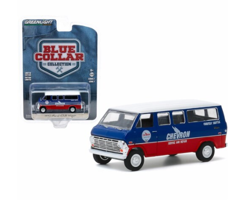 1970 Ford Club Wagon Van Chevron Service &amp; Repair Courtesy Shuttle Blue &amp; R