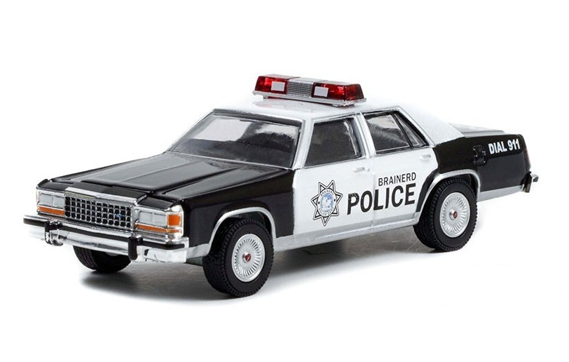 1986 Ford LTD Crown Victoria White and Black "Brainerd Police" (Minnesota) "Fargo" (1996) Movie.