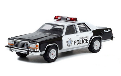 1986 Ford LTD Crown Victoria White and Black "Brainerd Police" (Minnesota) "Fargo" (1996) Movie.