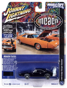 1969 Dodge Charger Daytona in Gloss Black with White Rear Stripe