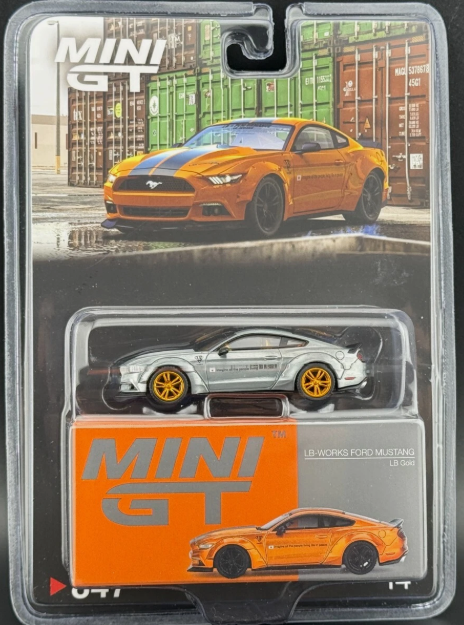 CHASE CARS-MINI GT-MLB-WORKS FORD MUSTANG LB GOLD-(MGT00847-CHASE)