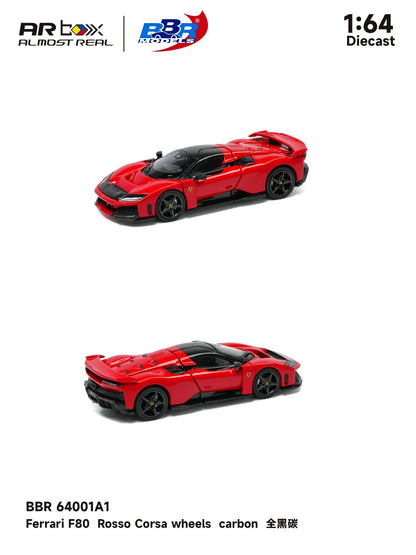 (PRE-ORDER 2027) BBR x Almost Real 1:64 Ferrari F80 – Rouge Corsa – Jantes en carbone – Édition exclusive CTE Shanghai 2026 – BBR64001A1