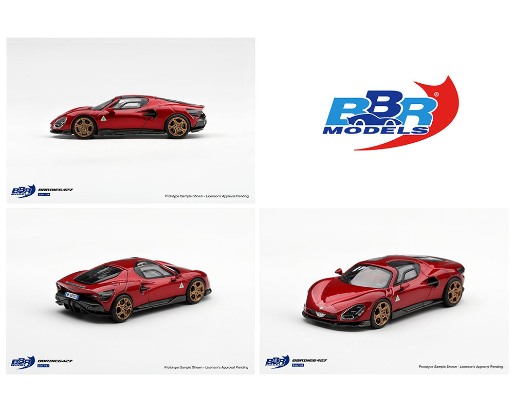 (PRE-ORDER 2027) BBR Models 1:64 Alfa Romeo 33 Stradale – Rosso Villa d’Este – BBRDIE6427