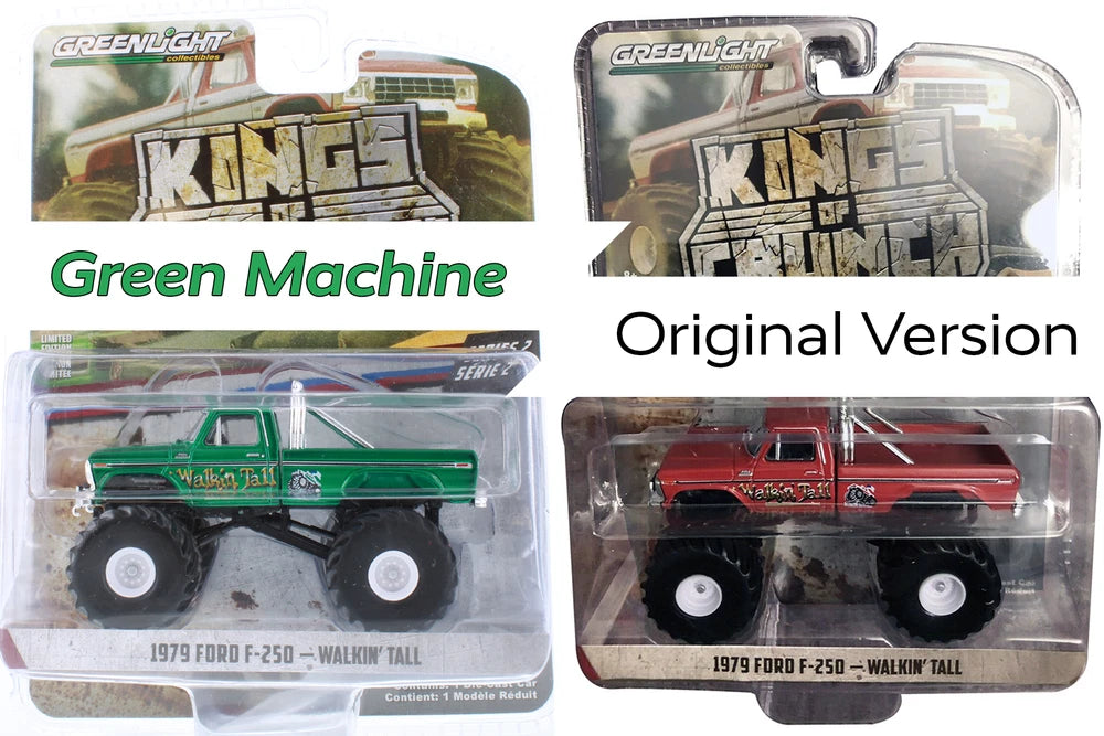 CHASE CAR – Monster Truck Ford F-250 1979 “Walkin’ Tall” – Kings of Crunch Série 2 – GreenLight 1:64 – GL49020-E-CHASE