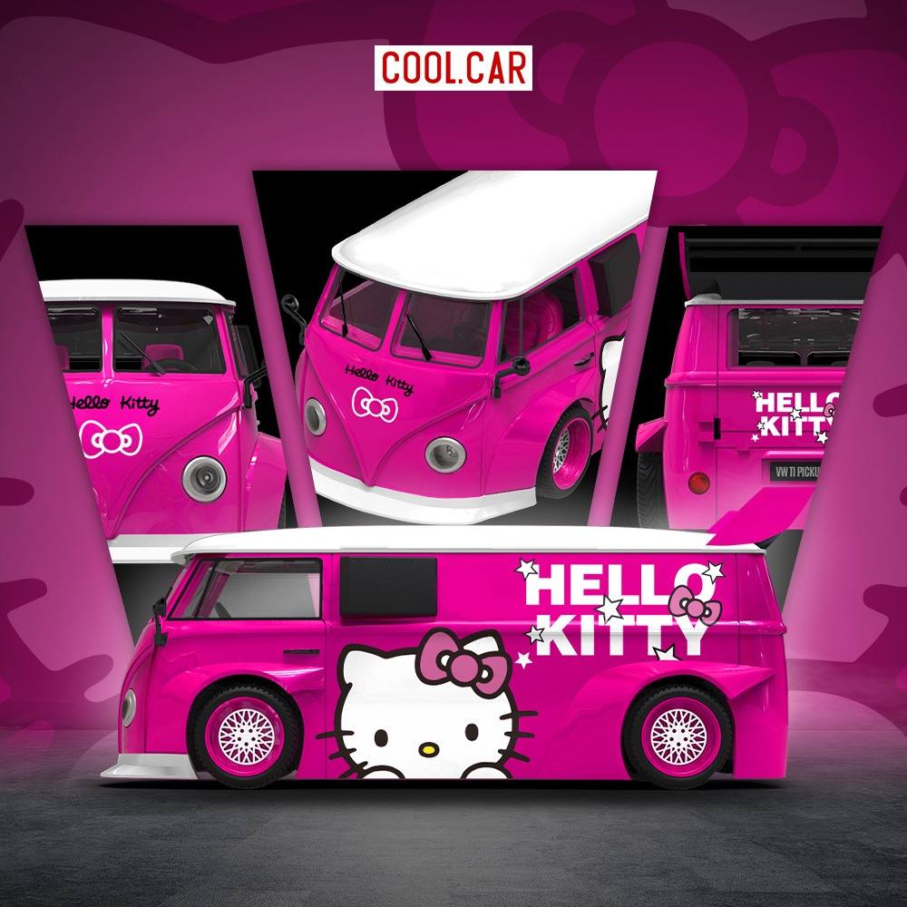 Volkswagen T1 Hello Kitty rose foncé 1:64 – Cool Car CC642949