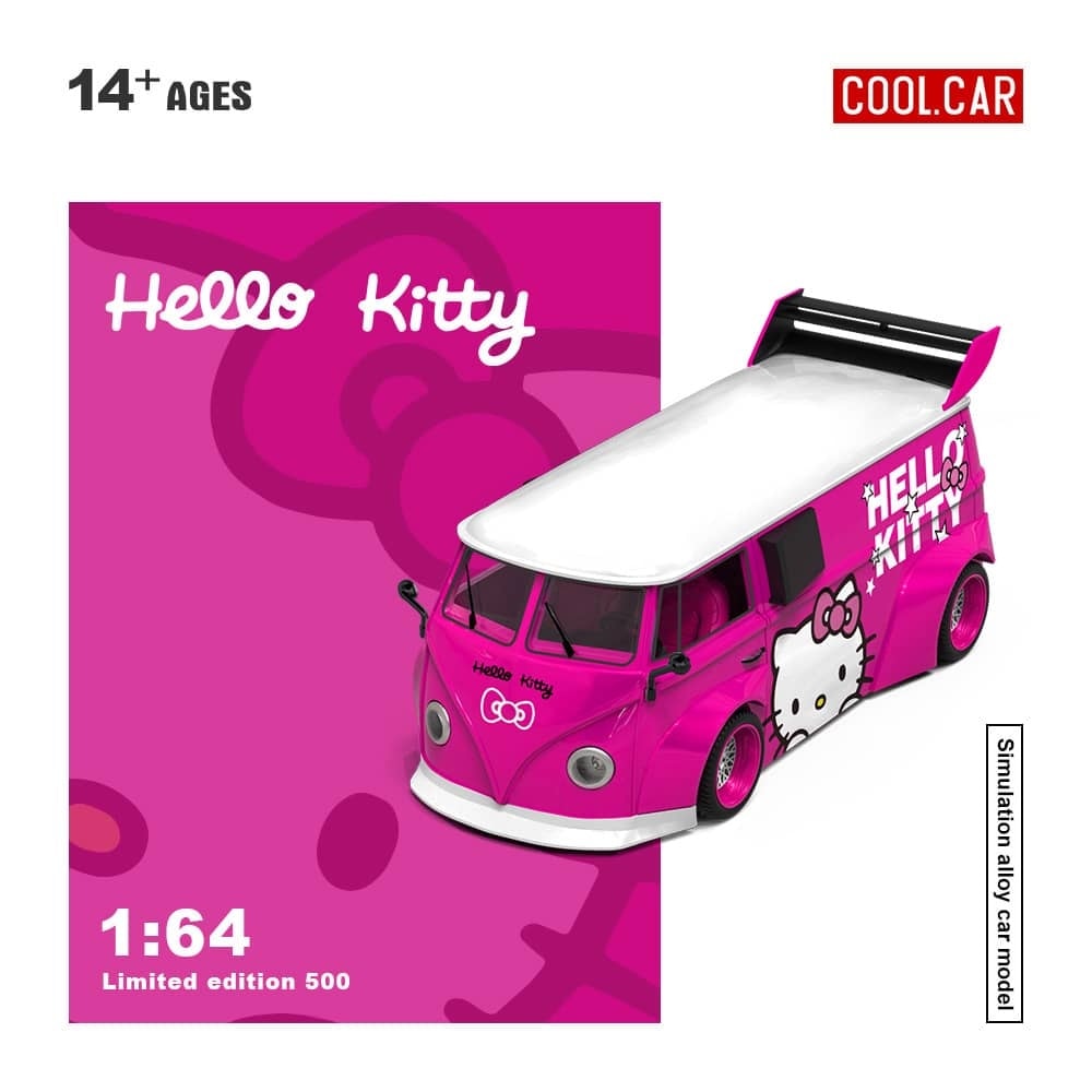Volkswagen T1 Hello Kitty rose foncé 1:64 – Cool Car CC642949