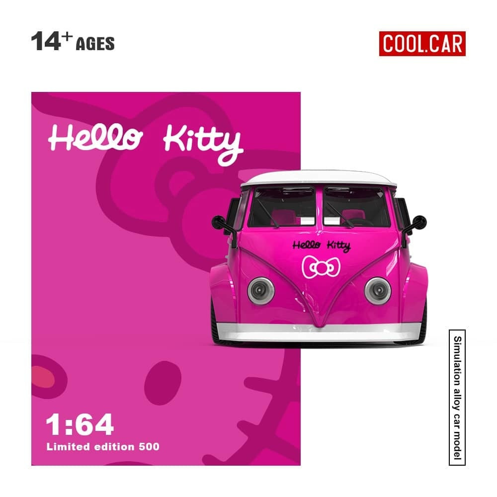 Volkswagen T1 Hello Kitty rose foncé 1:64 – Cool Car CC642949