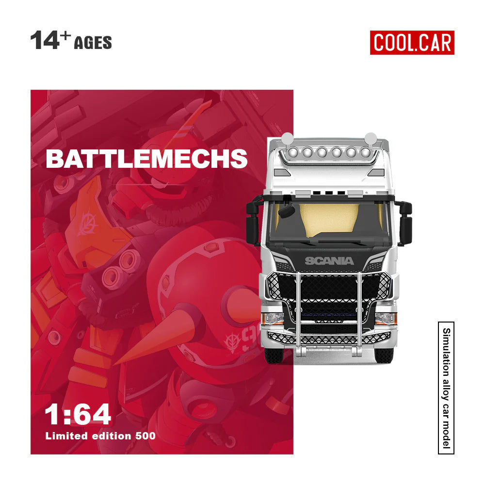 CoolCar 1/64 - Scania Container Truck RX-78 Pink Mecha Livery - CC644023