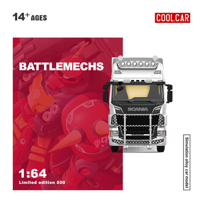 CoolCar 1/64 - Scania Container Truck RX-78 Pink Mecha Livery - CC644023