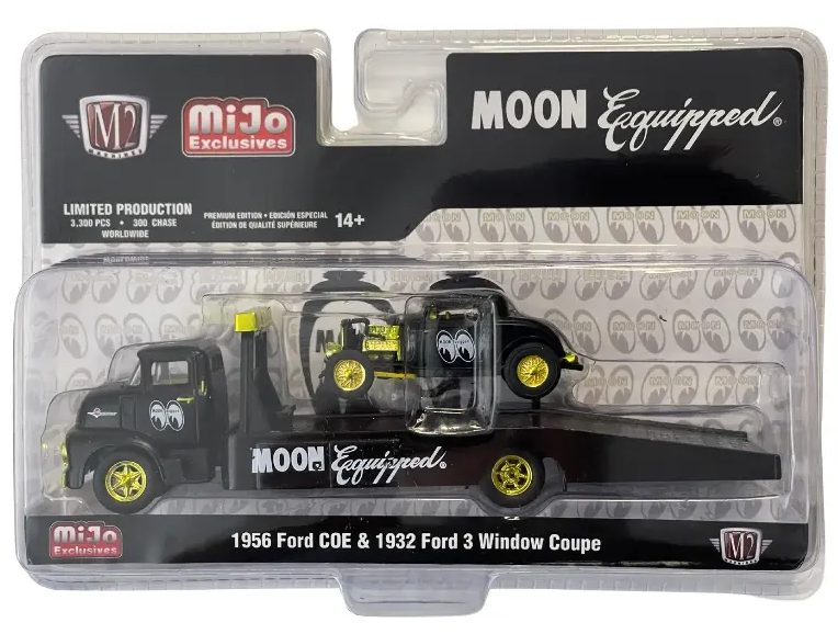 CHASE CARS-1956 Ford COE &amp; 1932 Ford 3 Window Coupe - Matte Black - MiJo Exclusives