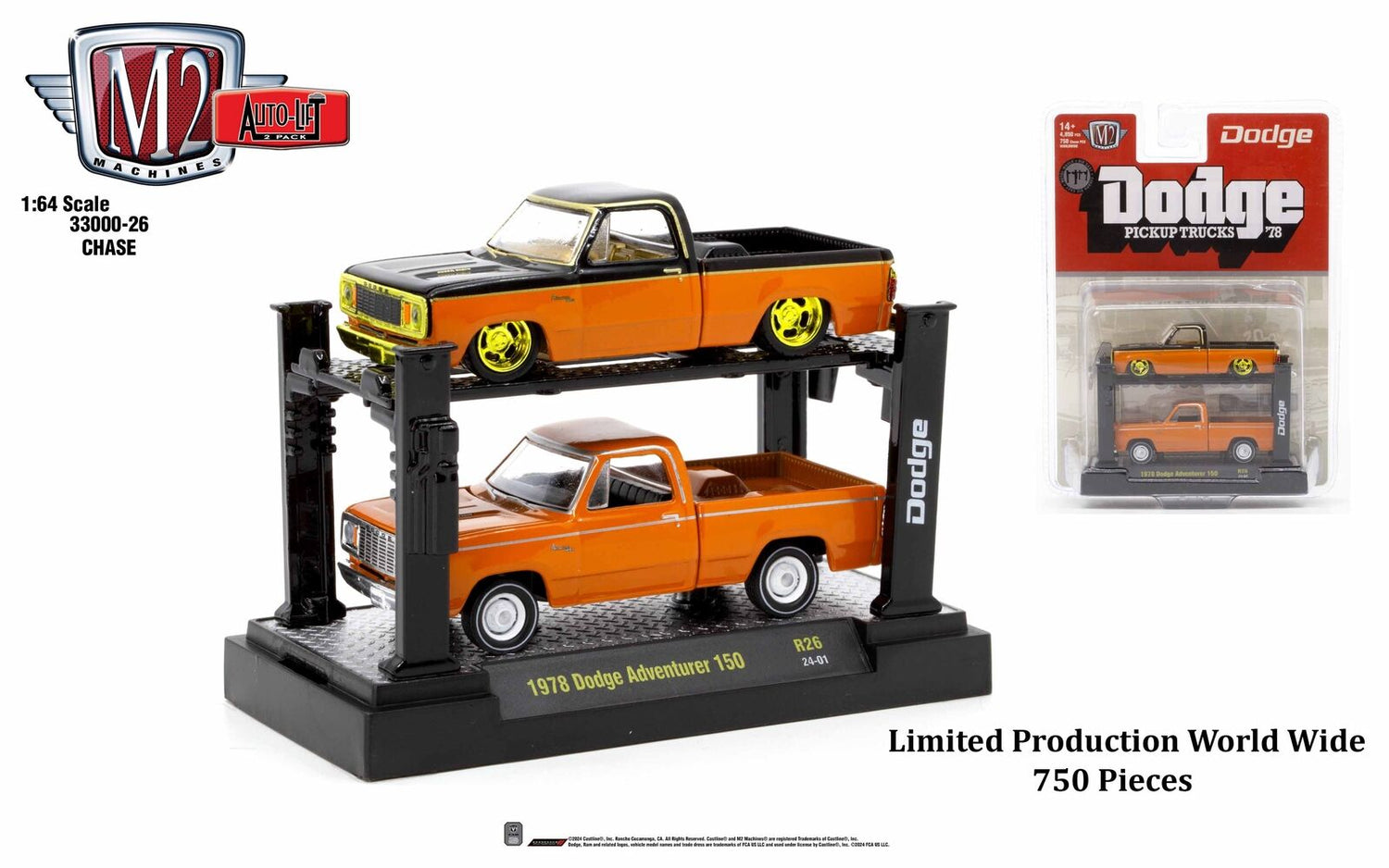 CHASE-1978 Dodge Adventurer 150-2 Pack Dodge Pick Up