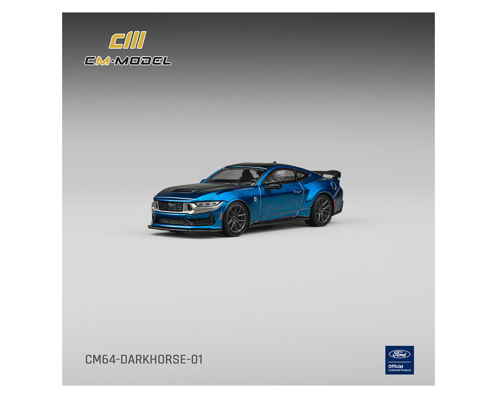 (PRE-ORDER 2026) CM Model 1/64- Ford Mustang Darkhorse – Ember Blue CM64-DARKHORSE-01