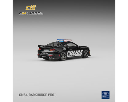 (PRE-ORDER 2026) CM Model 1/64- Ford Mustang Dark Horse Police Car  CM64-DARKHORSE-PD01