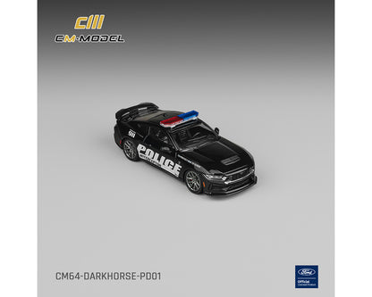 (PRE-ORDER 2026) CM Model 1/64- Ford Mustang Dark Horse Police Car  CM64-DARKHORSE-PD01