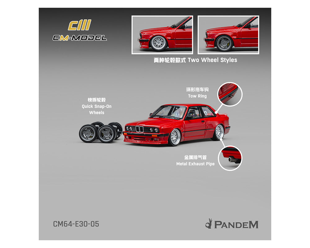 (PRE-ORDER 2026) Pandem BMW M3 E30 Bright Red - CM Model 1:64 - CM64-E30-05