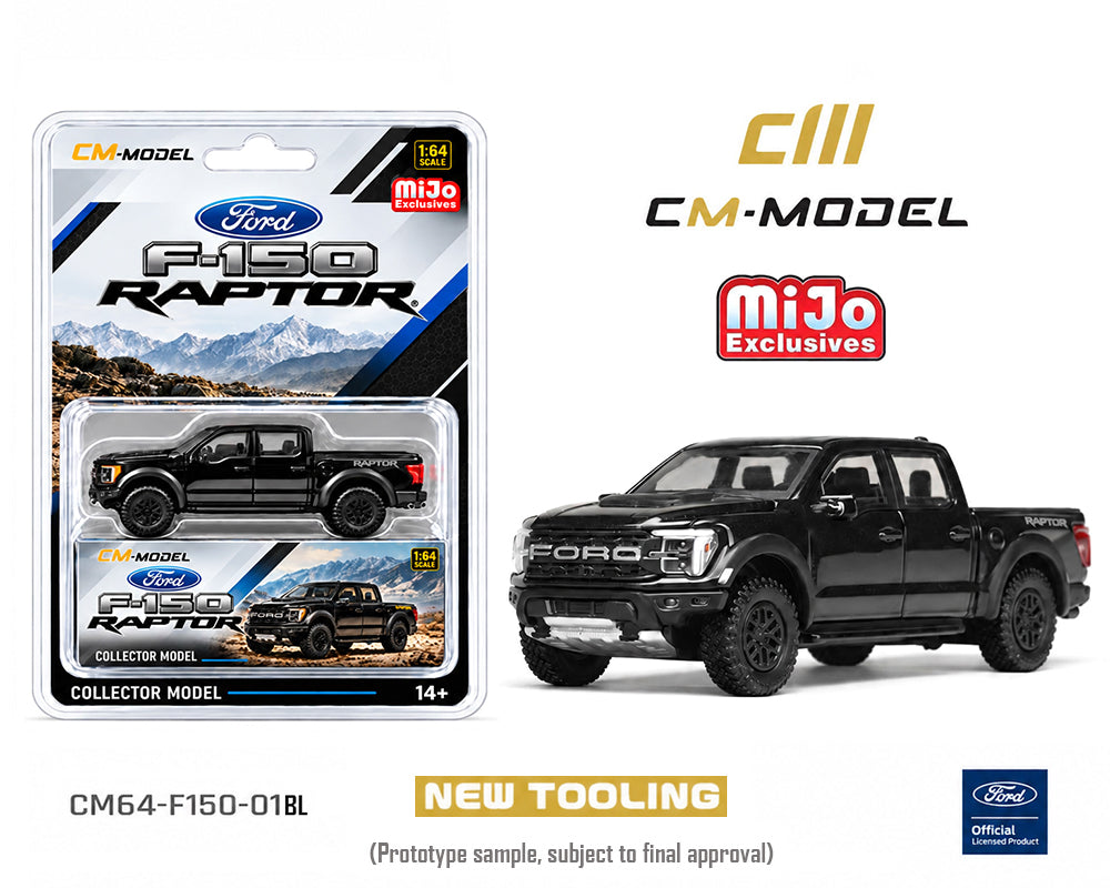 (PRE-ORDER 2026/2027) CM Model 1:64 Ford F-150 Raptor – Agate Black – Mijo Exclusives Limited Edition CM64-F150-01MJ