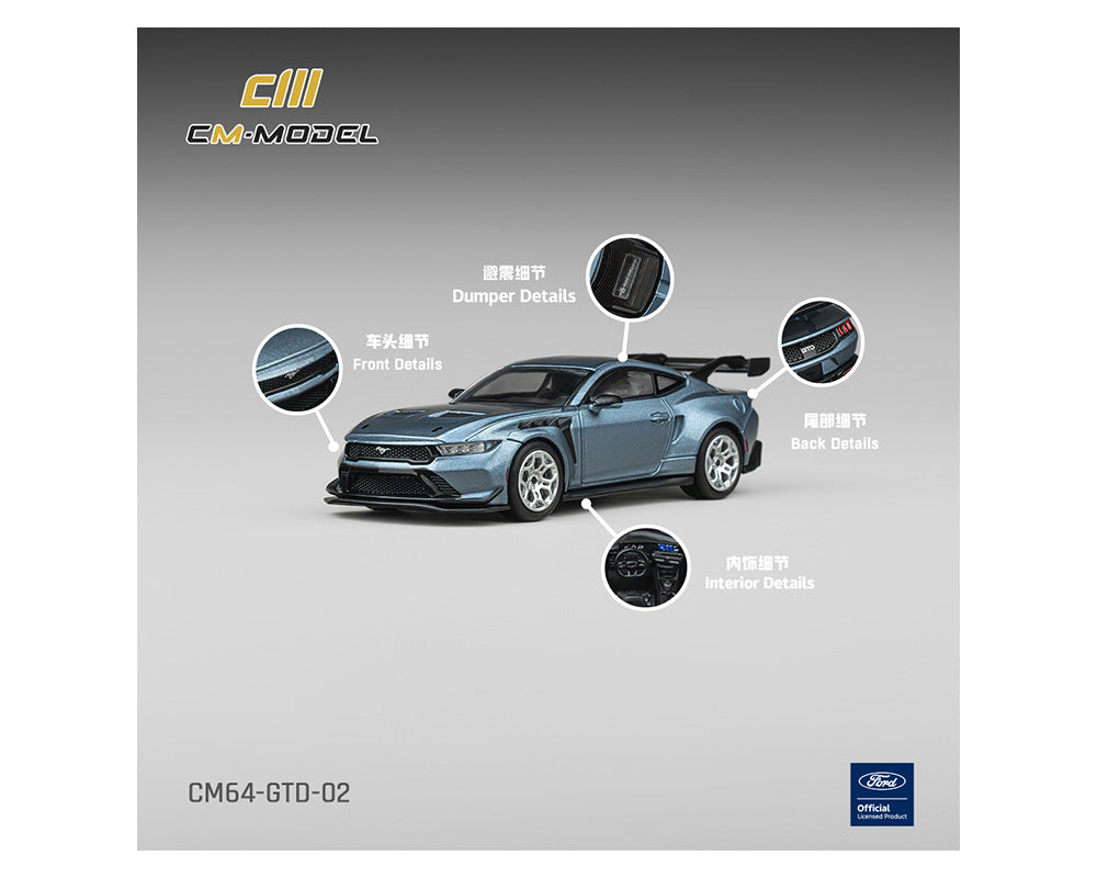(PRE-ORDER 2026) CM Model 1/64- Ford Mustang GTD- Indulgent Blue CM64-GTD-02