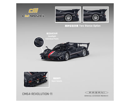 (PRE-ORDER 2026) Pagani Zonda Revolution fibre de carbone marine - CM Model 1:64 - CM64-REVOLUTION-11
