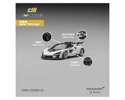 (PRE-ORDER 2026) McLaren Senna Silica White - CM Model 1:64 - CM64-SENNA-01