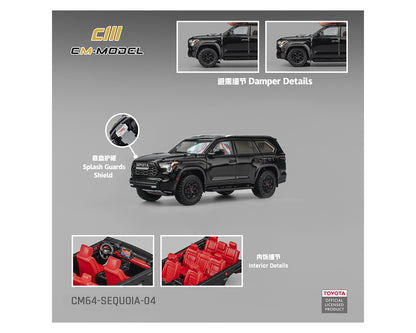 (PRE-ORDER 2026) Toyota Sequoia noir Midnight Black - CM Model 1:64 - CM64-SEQUOIA-04