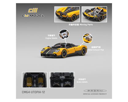 (PRE-ORDER 2026) Pagani Utopia Giallo Ginevra - CM Model 1:64 - CM64-UTOPIA-12