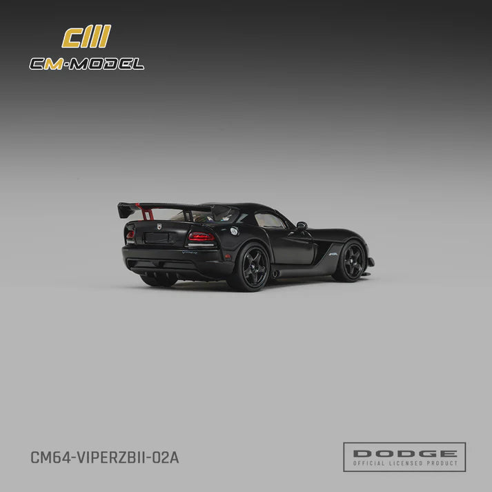 (PRE-ORDER 2026) Dodge Viper ACR ZBII noir Viper avec bandes rouges Viper – CM Model 1:64 CM64-ViperZBII-02A