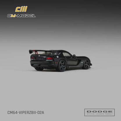 (PRE-ORDER 2026) Dodge Viper ACR ZBII noir Viper avec bandes rouges Viper – CM Model 1:64 CM64-ViperZBII-02A
