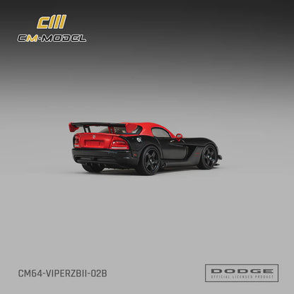 (PRE-ORDER 2026) Dodge Viper ACR ZBII noir Viper avec rouge – CM Model 1:64 CM64-ViperZBII-02B