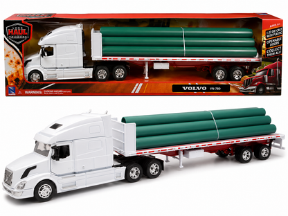 Volvo VN-780 " Flatbed Trailer with Long Pipes