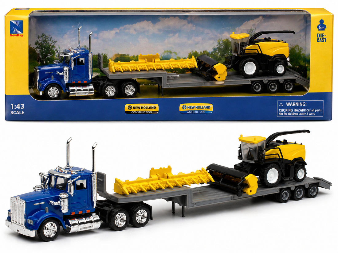 Kenworth – Remorque surbaissée avec moissonneuse New Holland 1/43