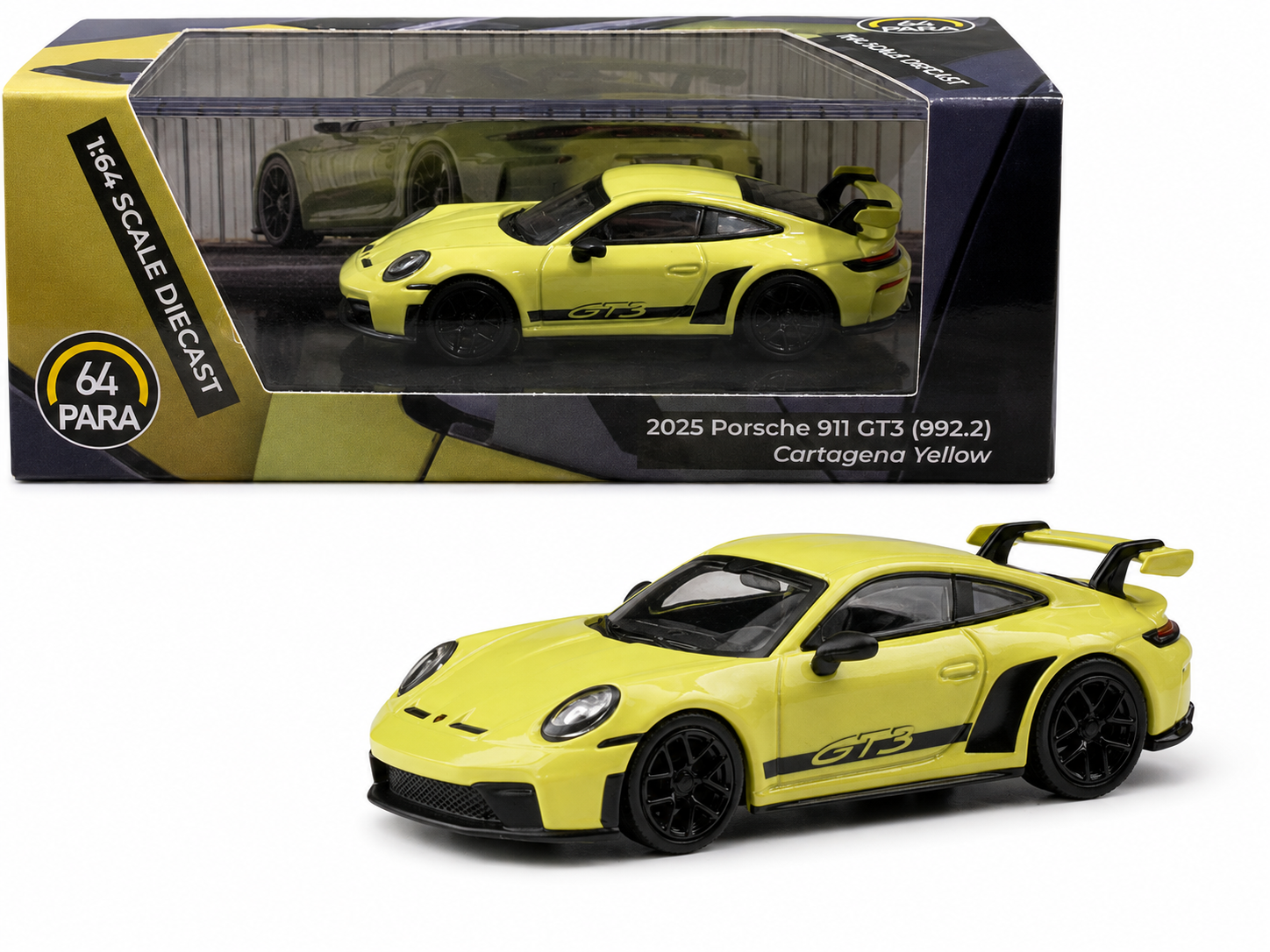 PARA64 1/64 2025 Porsche 911 GT3 (992.2) Cartagena Yellow LHD PA-55877 